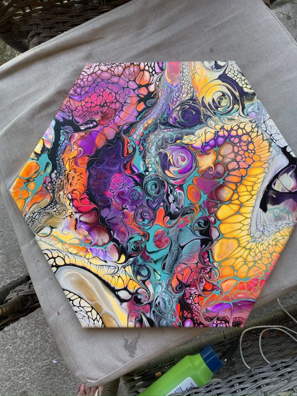 Authenticity: Colorful Abstract Hexagon Wall Art – Your Mind’s Philosophical Playground – 14x14 – Handmade Painting - Image 10