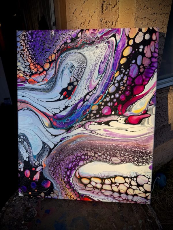 On your Own but NOT Alone: Abstract Empowerment Wall Art – 16x20 – Handmade Painting - Image 3