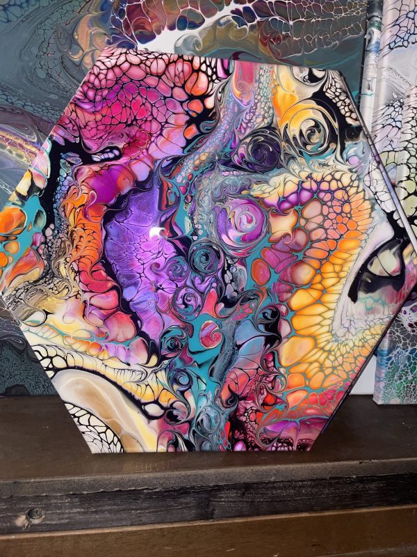 Authenticity: Colorful Abstract Hexagon Wall Art – Your Mind’s Philosophical Playground – 14x14 – Handmade Painting - Image 9