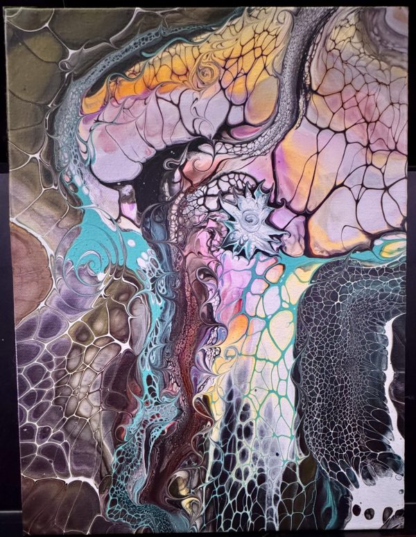 The Magical Palace: Colorful Abstract Wall Art – The Magical Palace – 16x12 – Acrylic Pour Handmade Painting