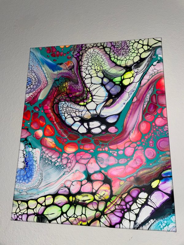Anaconda | Rainbow Fluid Art | Neon Acrylic Pour | 16x20 Canvas Wall Decor | Glow Under Blacklight | Bold Jungle Energy Art - Image 5