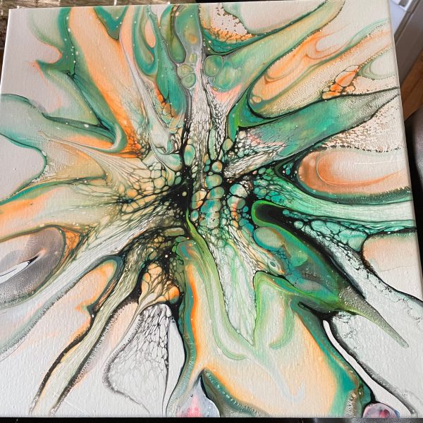 Wall Art- Original Abstract Fluid Art Painting I Unique Home Decor- Green Eyed Girl - Image 3