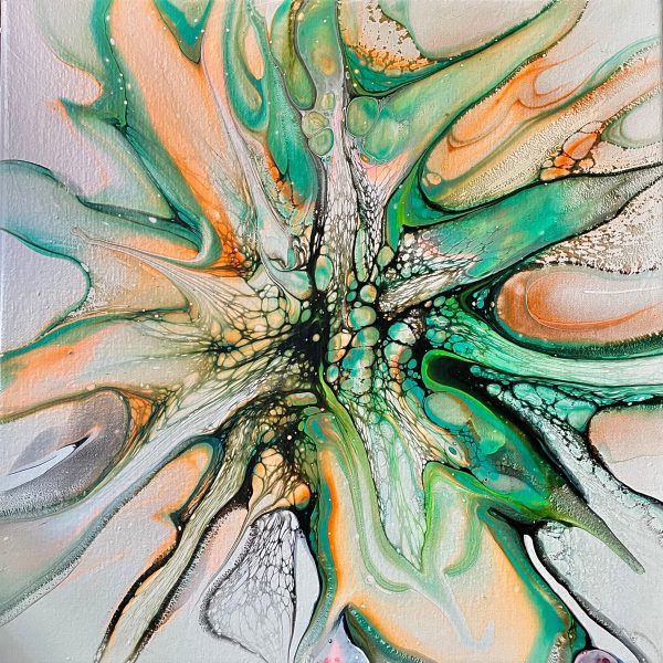 Wall Art- Original Abstract Fluid Art Painting I Unique Home Decor- Green Eyed Girl