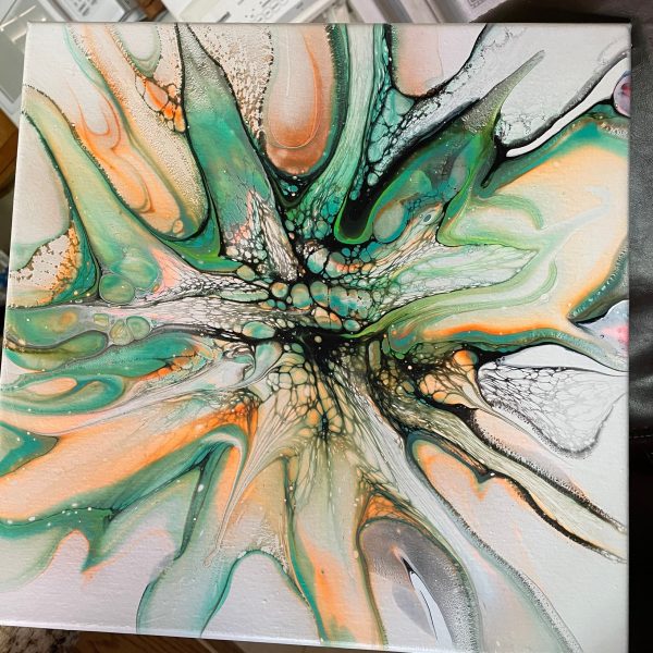Wall Art- Original Abstract Fluid Art Painting I Unique Home Decor- Green Eyed Girl - Image 2