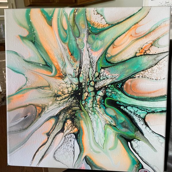 Wall Art- Original Abstract Fluid Art Painting I Unique Home Decor- Green Eyed Girl - Image 4