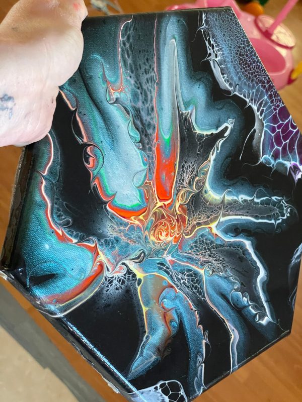 Wall Art- Original Abstract Fluid Art Painting I Unique Home Decor- Starfish Nebula - Image 7