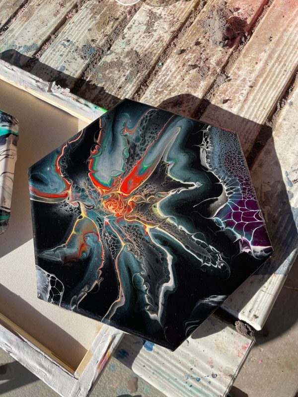 Wall Art- Original Abstract Fluid Art Painting I Unique Home Decor- Starfish Nebula - Image 8