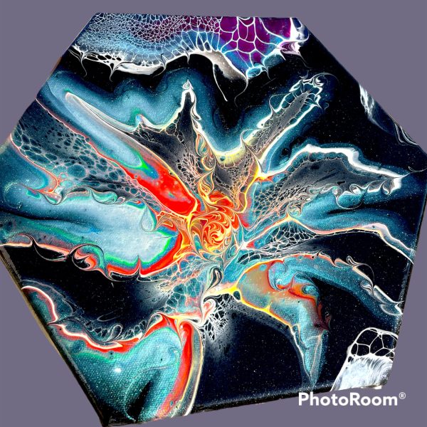 Wall Art- Original Abstract Fluid Art Painting I Unique Home Decor- Starfish Nebula