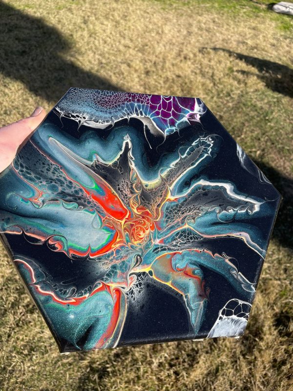 Wall Art- Original Abstract Fluid Art Painting I Unique Home Decor- Starfish Nebula - Image 2