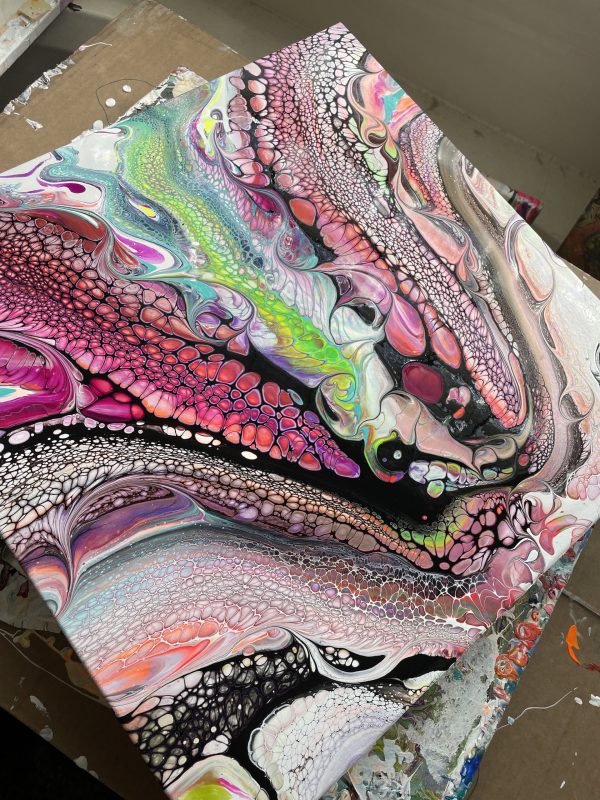Wall Art- Original Abstract Fluid Art Painting I Unique Home Decor- Brid of Paradise
