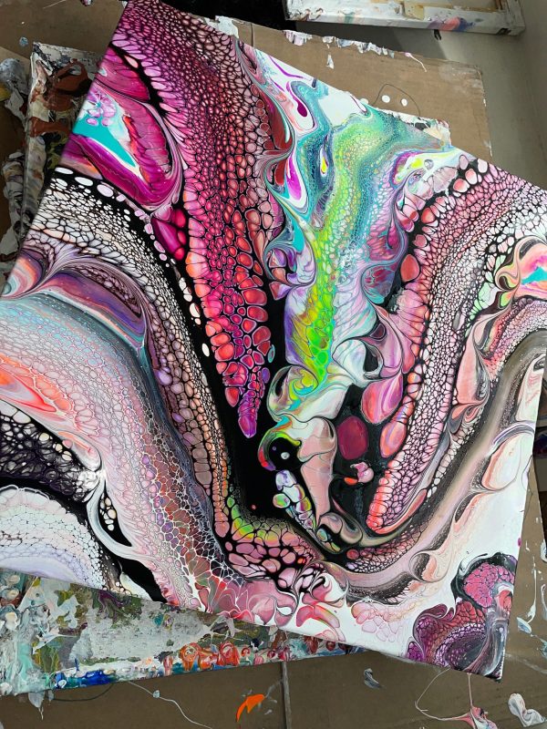 Wall Art- Original Abstract Fluid Art Painting I Unique Home Decor- Brid of Paradise - Image 4