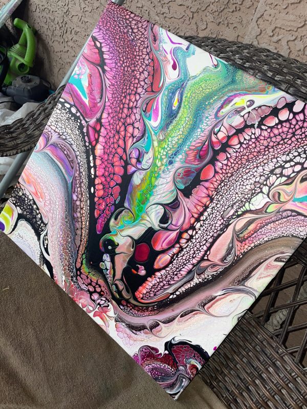 Wall Art- Original Abstract Fluid Art Painting I Unique Home Decor- Brid of Paradise - Image 5