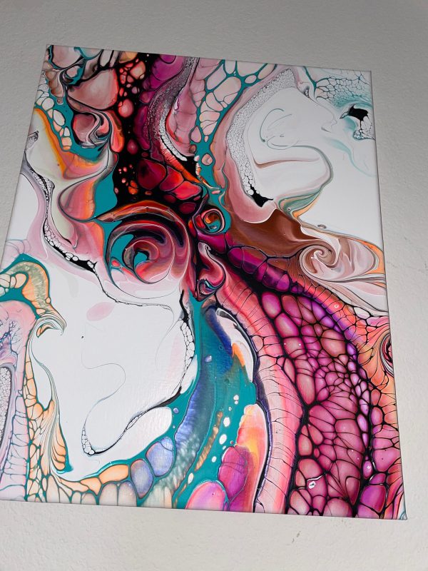 Curves of Aphrodite | Goddess Fluid Art | Shimmering 16x20 Acrylic Pour | Feminine Abstract Wall Decor | Glows Under LED | Summer Romance - Image 8
