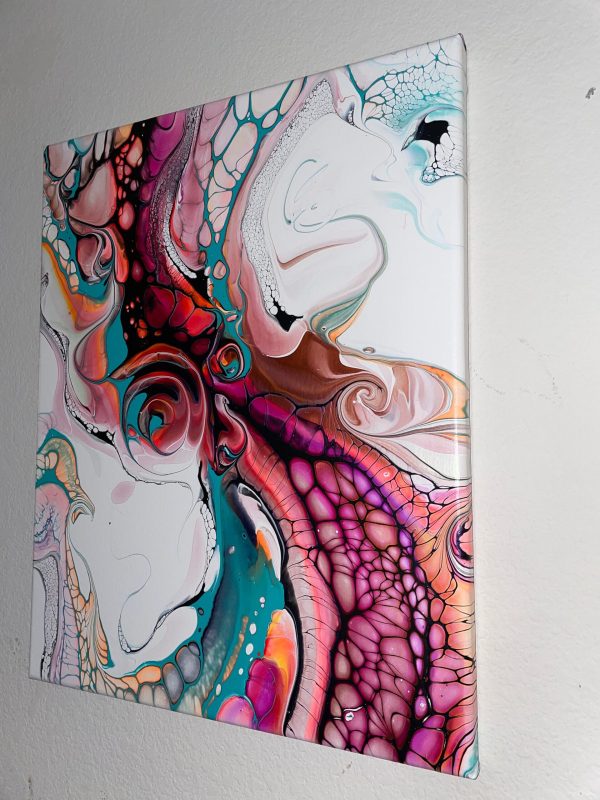 Curves of Aphrodite | Goddess Fluid Art | Shimmering 16x20 Acrylic Pour | Feminine Abstract Wall Decor | Glows Under LED | Summer Romance - Image 9