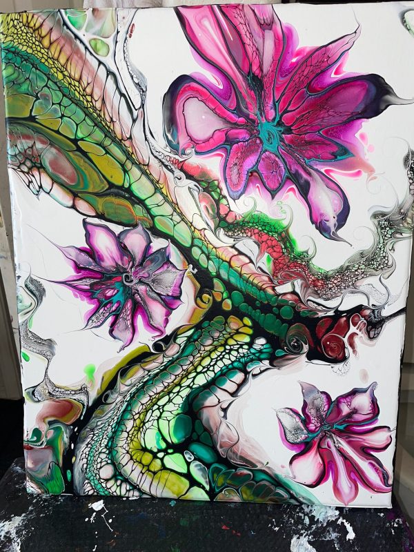 Original Abstract Fluid Art Paintings | Unique Home Decor- ‘Malachi, the Hot Pink Guy’ - Image 5